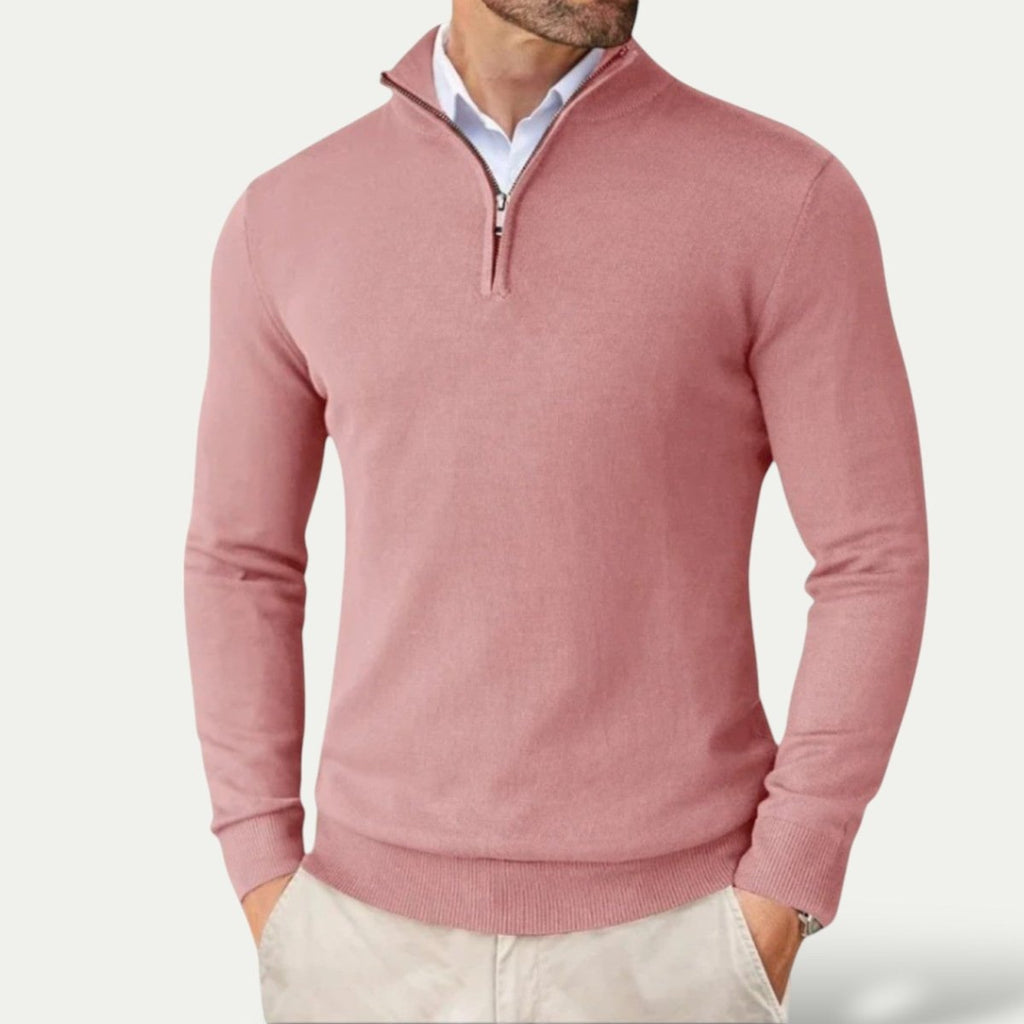 Men's Half Zip Pullover Long Sleeves All Season Smart Casual - Nalani - UK Fashion Clothing and Decor