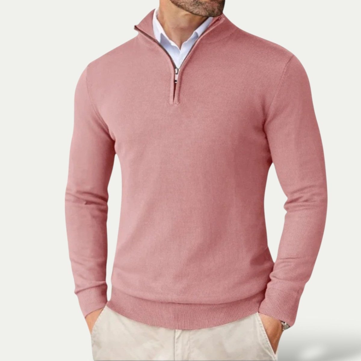 Men's Half Zip Pullover Long Sleeves All Season Smart Casual - Nalani - UK Fashion Clothing and Decor