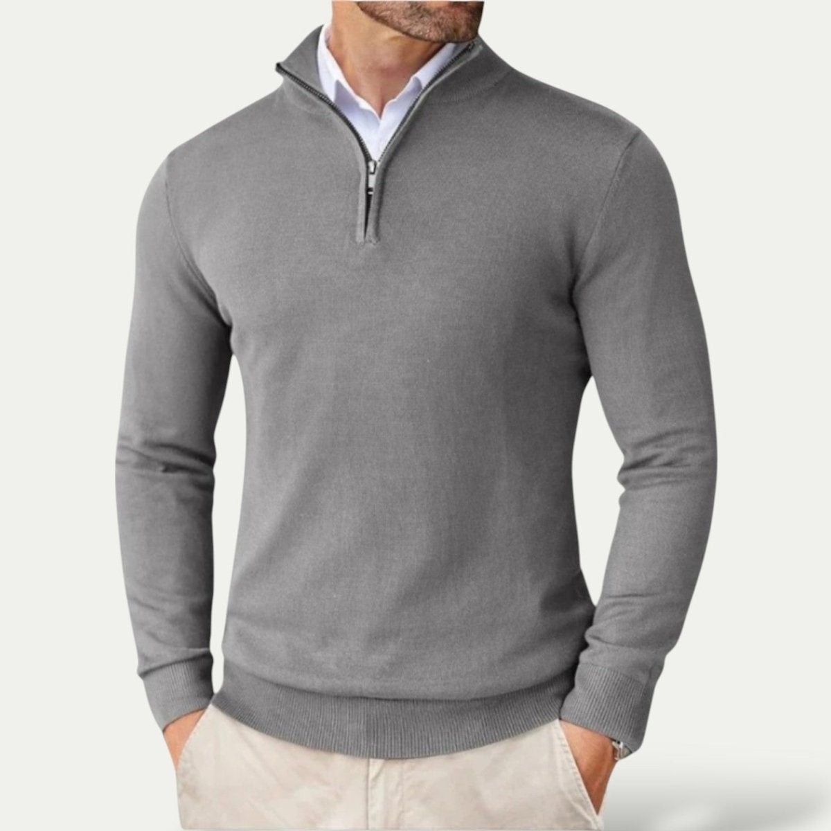 Men's Half Zip Pullover Long Sleeves All Season Smart Casual - Nalani - UK Fashion Clothing and Decor