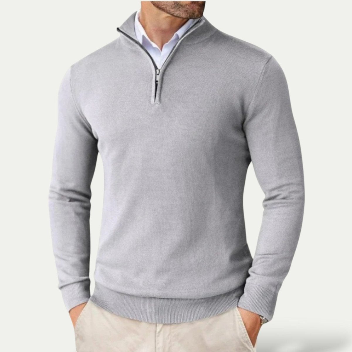 Men's Half Zip Pullover Long Sleeves All Season Smart Casual - Nalani - UK Fashion Clothing and Decor