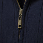 Mens Half Zip Ribbed Sweater With Mock Neck For Layering - Nalani - UK Fashion Clothing and Decor