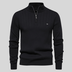 Mens Half Zip Ribbed Sweater With Mock Neck For Layering - Nalani - UK Fashion Clothing and Decor