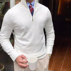 Mens Half Zip Sweater Knit Smart Casual Autumn Winter - Nalani - UK Fashion Clothing and Decor
