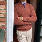 Mens Half Zip Sweater Knit Smart Casual Autumn Winter - Nalani - UK Fashion Clothing and Decor