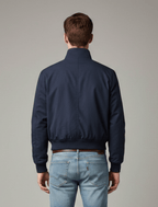 Mens Harrington Zip Front Jacket With Stand Collar Bomber Style - Nalani - UK Fashion Clothing and Decor