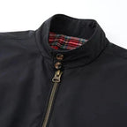 Mens Harrington Zip Front Jacket With Stand Collar Bomber Style - Nalani - UK Fashion Clothing and Decor