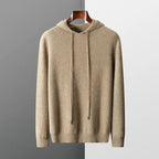 Men's Hoodie Sweater With Minimalist Knit And Drawstring Hood - Nalani - UK Fashion Clothing and Decor