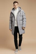 Men's Insulated Parka Jacket Longline Hooded Winter Coat Quilted - Nalani - UK Fashion Clothing and Decor