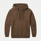 Men's Lace Up Hoodie – Hooded Sweatshirt with Lace-Up Neckline & Kangaroo Pocket, 6 Colors, S–3XL – Mane - Nalani - Fashion Clothing and Decor