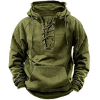 Men's Lace Up Hoodie – Hooded Sweatshirt with Lace-Up Neckline & Kangaroo Pocket, 6 Colors, S–3XL – Mane - Nalani - Fashion Clothing and Decor