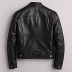 Men's Leather Jacket - Vintage Vegan Leather Zip Jacket with Pockets - Nalani - Fashion Clothing and Decor