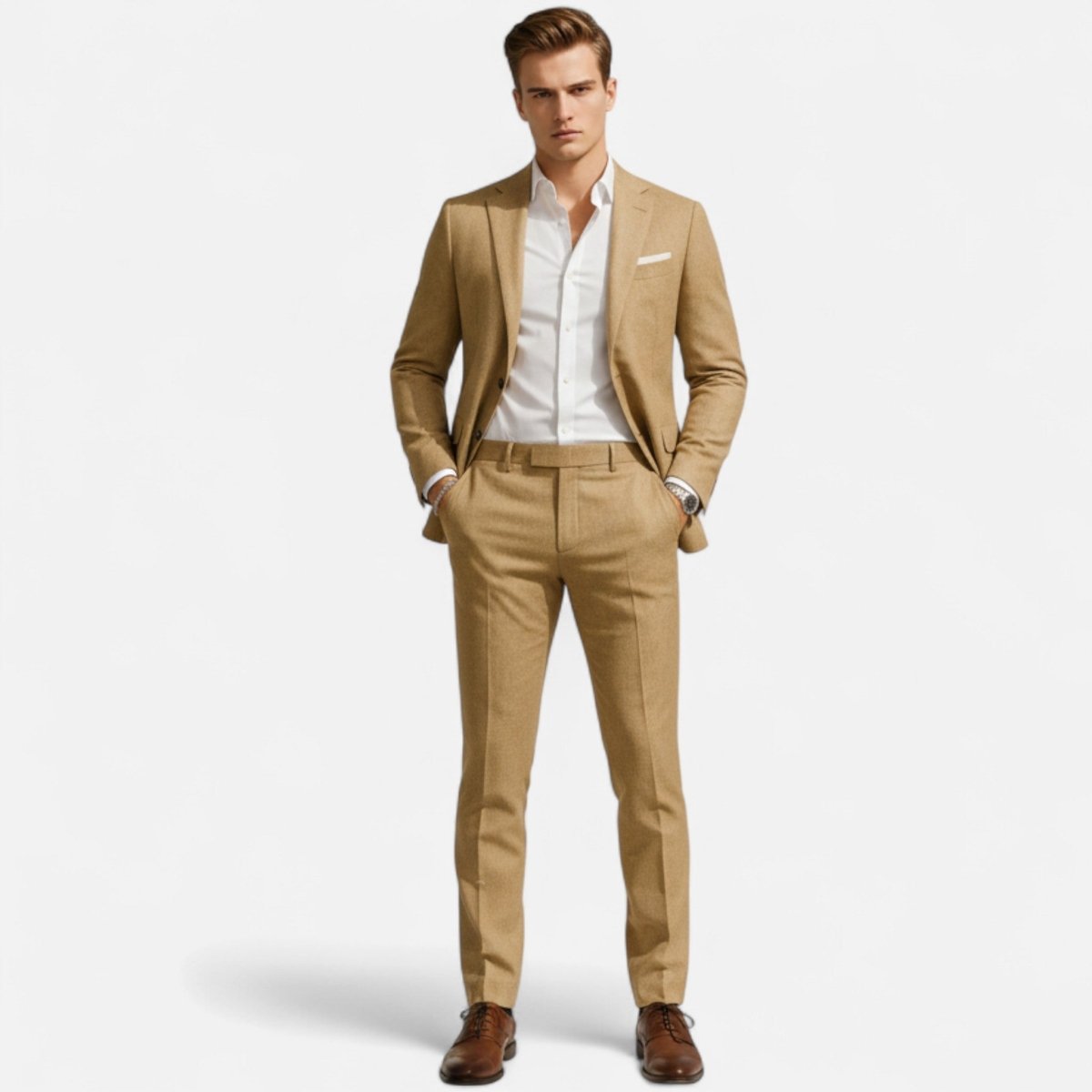 Men's Linen Suit - 2-Piece Classic Summer Casual Suit - Nalani - Fashion Clothing and Decor