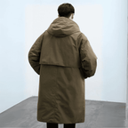 Men's Long Waterproof Puffer Trench Coat With Hood - Nalani - UK Fashion Clothing and Decor