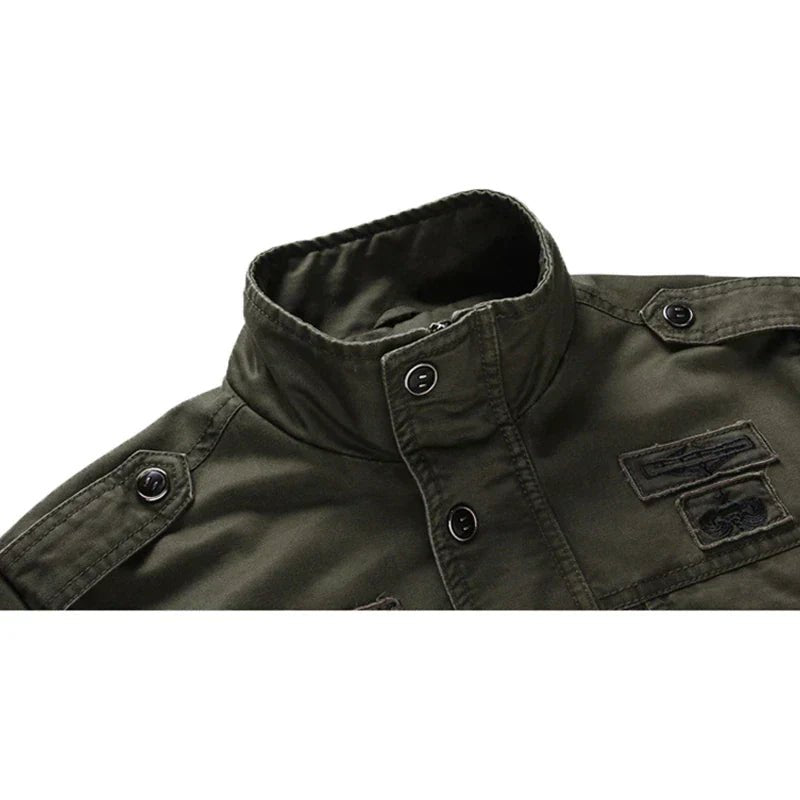 Mens Military Style Jacket With Stand Up Collar For Men - Nalani - UK Fashion Clothing and Decor