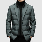 Mens Padded Jacket With Notch Lapels Insulated Outerwear - Nalani - UK Fashion Clothing and Decor
