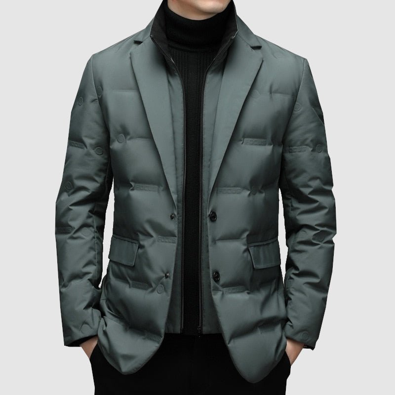 Mens Padded Jacket With Notch Lapels Insulated Outerwear - Nalani - UK Fashion Clothing and Decor