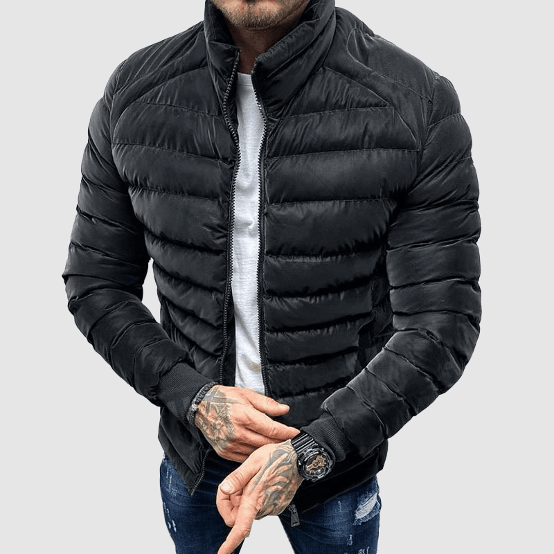 Men's Puffer Jacket Quilted Insulation High Collar Zipper - Nalani - UK Fashion Clothing and Decor