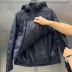 Men's Puffer Jacket with Hood – Shiny Quilted Winter Coat with Double Zipper, Black, M-5XL – Hommes Winter Warmer - Nalani - Fashion Clothing and Decor