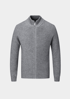 Mens Ribbed Zip Through Cardigan Funnel Neck Sweater - Nalani - UK Fashion Clothing and Decor