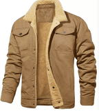 Mens Shearling Collar Jacket Lined Warm Winter Outerwear - Nalani - Fashion Clothing and Decor