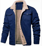 Mens Shearling Collar Jacket Lined Warm Winter Outerwear - Nalani - Fashion Clothing and Decor