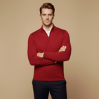 Men's Slim Fit Quarter Zip Sweater Stand Collar Ribbed Hem - Nalani - UK Fashion Clothing and Decor