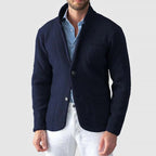 Mens Soft Knit Blazer Jacket With Two Button Front Patch Pockets - Nalani - Fashion Clothing and Decor