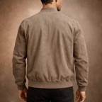 Men's Suede Bomber Jacket - Lightweight Casual Zip Coat - Nalani - Fashion Clothing and Decor