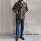 Men's Suede Look Field Jacket With Notch Collar And Four Pockets - Nalani - Fashion Clothing and Decor