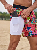 Men's Swim Shorts - Multi-Print Selection and Integrated Compression Liner - Nalani - Fashion Clothing and Decor