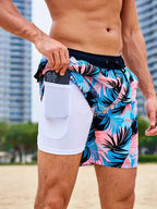 Men's Swim Shorts - Multi-Print Selection and Integrated Compression Liner - Nalani - Fashion Clothing and Decor