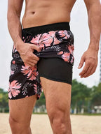 Men's Swim Shorts - Multi-Print Selection and Integrated Compression Liner - Nalani - Fashion Clothing and Decor
