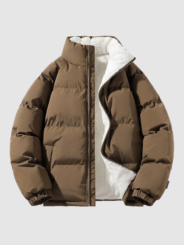Mens Thick Puffer Jacket With Fleece Lining For Winter - Nalani - UK Fashion Clothing and Decor
