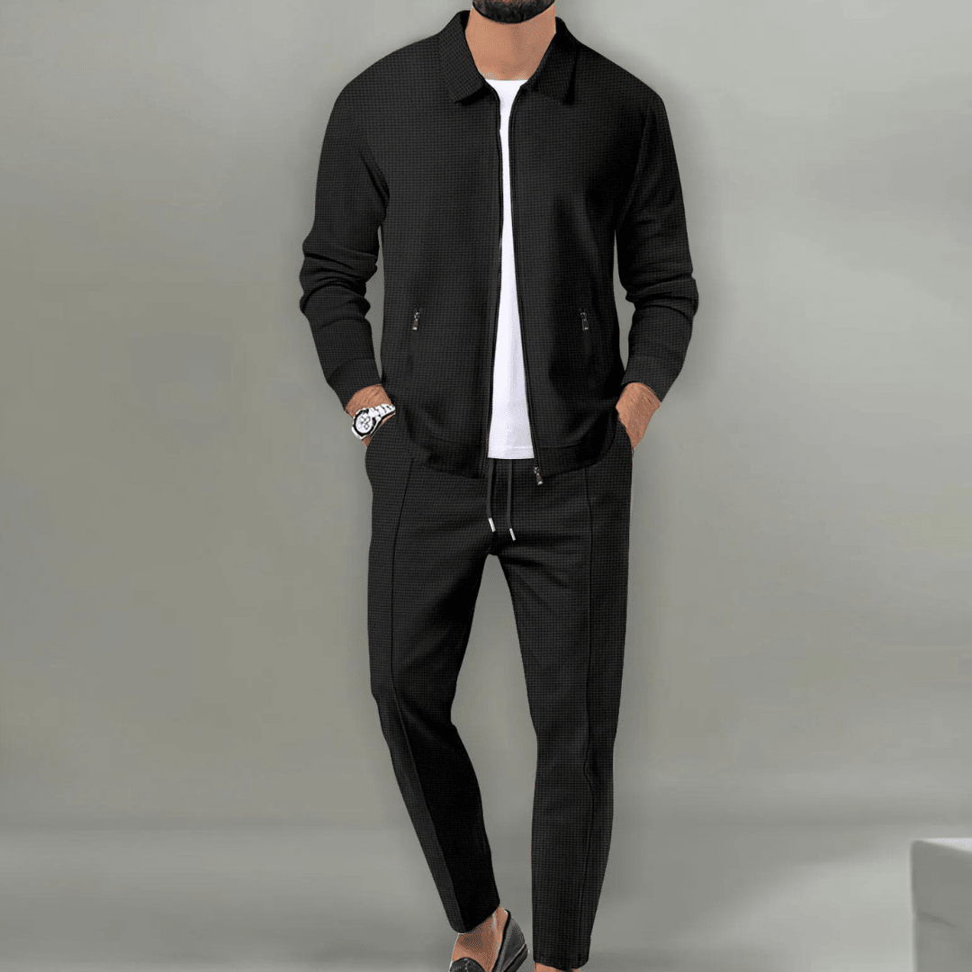 Men's Tracksuit Set - 2-Piece Zip Jacket and Slim Trousers - Nalani - Fashion Clothing and Decor
