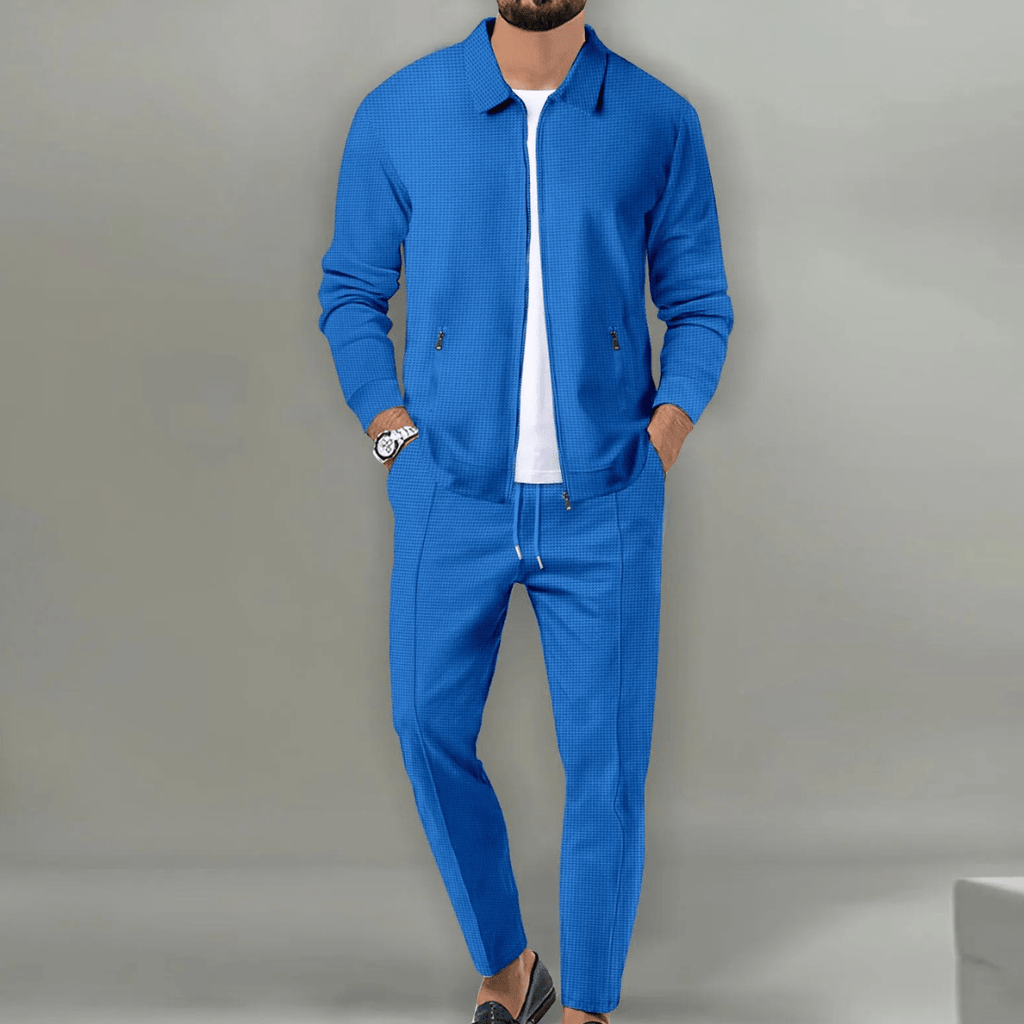 Men's Tracksuit Set - 2-Piece Zip Jacket and Slim Trousers - Nalani - Fashion Clothing and Decor