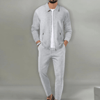 Men's Tracksuit Set - 2-Piece Zip Jacket and Slim Trousers - Nalani - Fashion Clothing and Decor