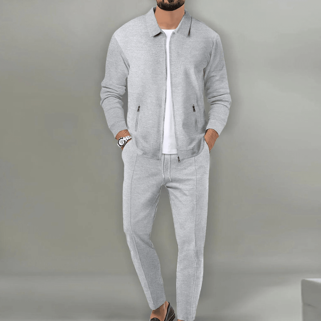Men's Tracksuit Set - 2-Piece Zip Jacket and Slim Trousers - Nalani - Fashion Clothing and Decor