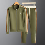 Men's Two Piece Zip Jacket Tracksuit Set With Side Stripe Joggers - Nalani - UK Fashion Clothing and Decor