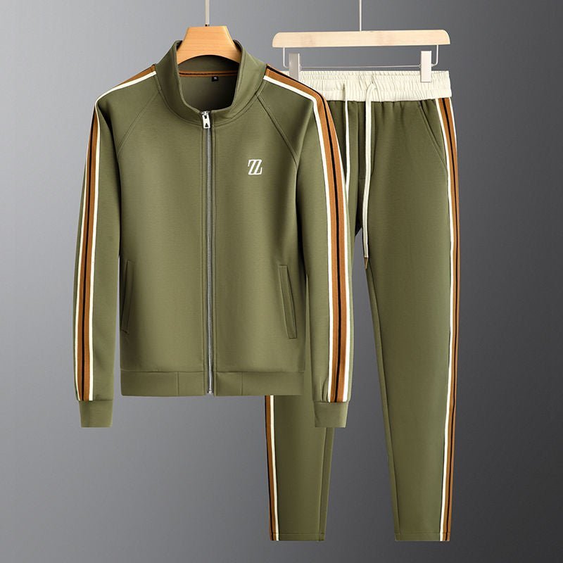 Men's Two Piece Zip Jacket Tracksuit Set With Side Stripe Joggers - Nalani - UK Fashion Clothing and Decor