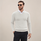 Mens V Neck Sweater For Autumn And Winter Layering Classic Knit - Nalani - UK Fashion Clothing and Decor