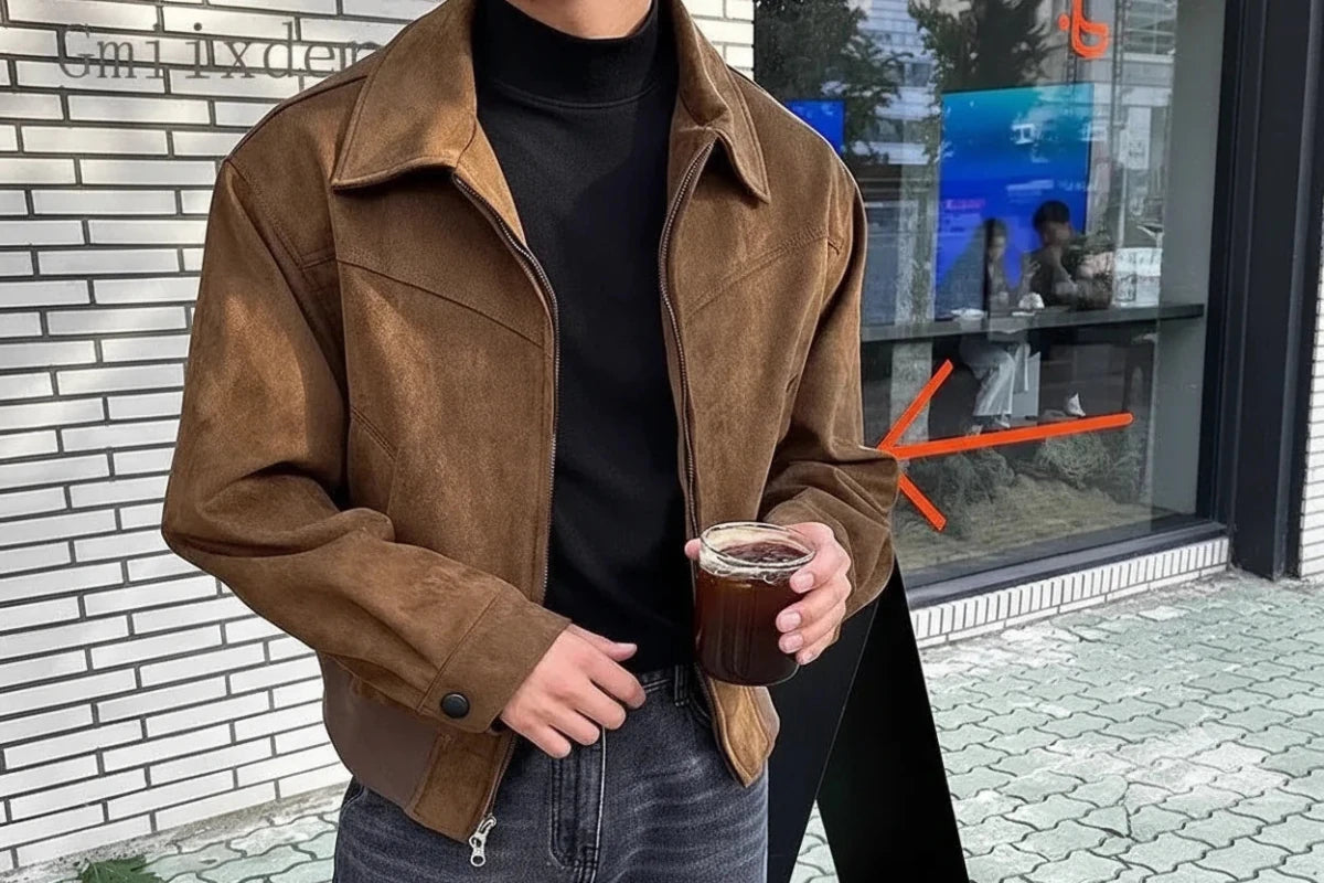 Men's Vintage Zip Front Jacket Casual Outerwear For Everyday Wear - Nalani - Fashion Clothing and Decor