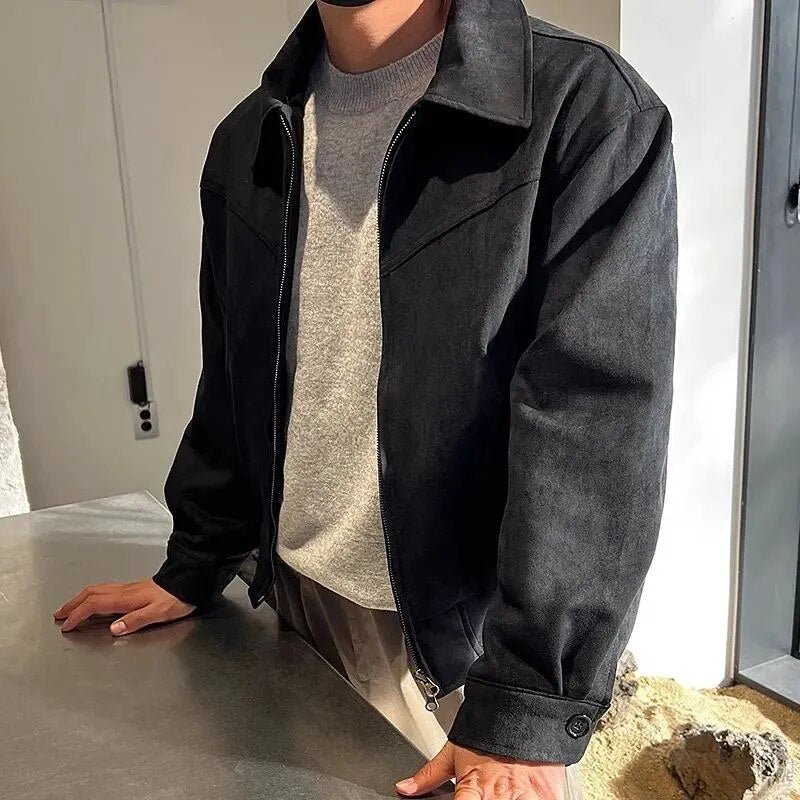 Men's Vintage Zip Front Jacket Casual Outerwear For Everyday Wear - Nalani - Fashion Clothing and Decor