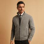 Men's Zip-Up Cardigan - Full Zip Knit Sweater with Pockets - Nalani - Fashion Clothing and Decor
