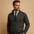 Men's Zip-Up Cardigan - Full Zip Knit Sweater with Pockets - Nalani - Fashion Clothing and Decor