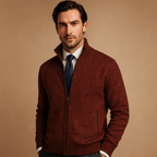 Men's Zip-Up Cardigan - Full Zip Knit Sweater with Pockets - Nalani - Fashion Clothing and Decor