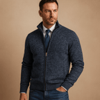 Men's Zip-Up Cardigan - Full Zip Knit Sweater with Pockets - Nalani - Fashion Clothing and Decor