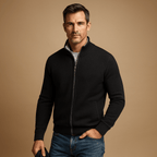 Men's Zip-Up Cardigan - Full Zip Knit Sweater with Pockets - Nalani - Fashion Clothing and Decor