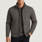 Mens Zip Up Cardigan With High Collar For Office Or Casual Wear - Nalani - UK Fashion Clothing and Decor