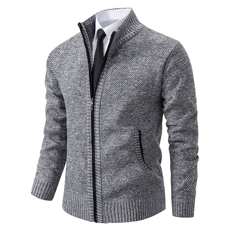 Mens Zip Up Hooded Knit Jacket With Funnel Neck For Layering - Nalani - Fashion Clothing and Decor