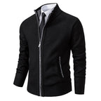 Mens Zip Up Hooded Knit Jacket With Funnel Neck For Layering - Nalani - Fashion Clothing and Decor